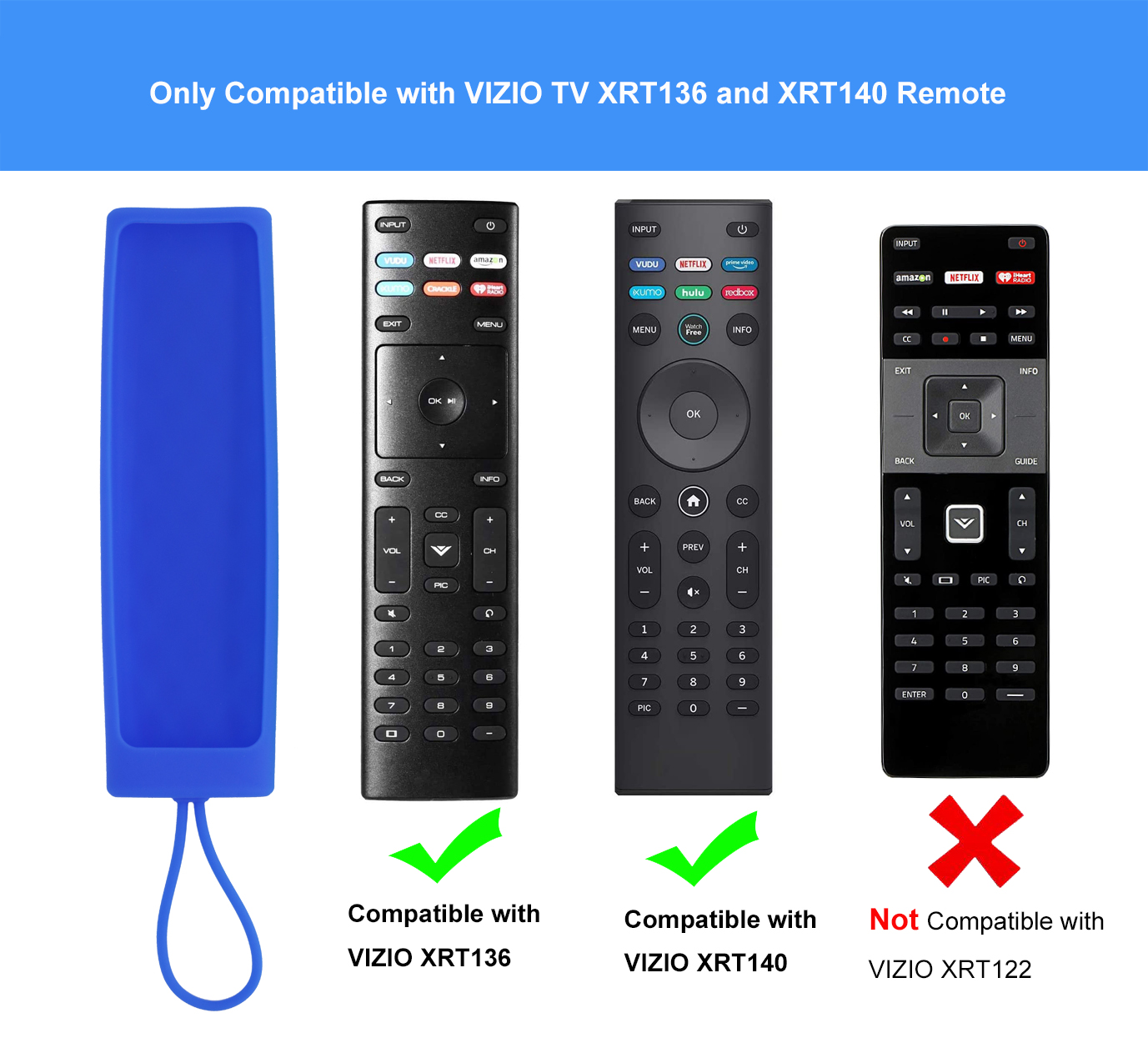 TOKERSE Remote Case Compatible with Vizio XRT136 Smart TV Remote Control - Anti-Lost Anti-Slip Silicone Cover Case Fits for New Vizio XRT136 LCD LED TV Remote Controller - Green