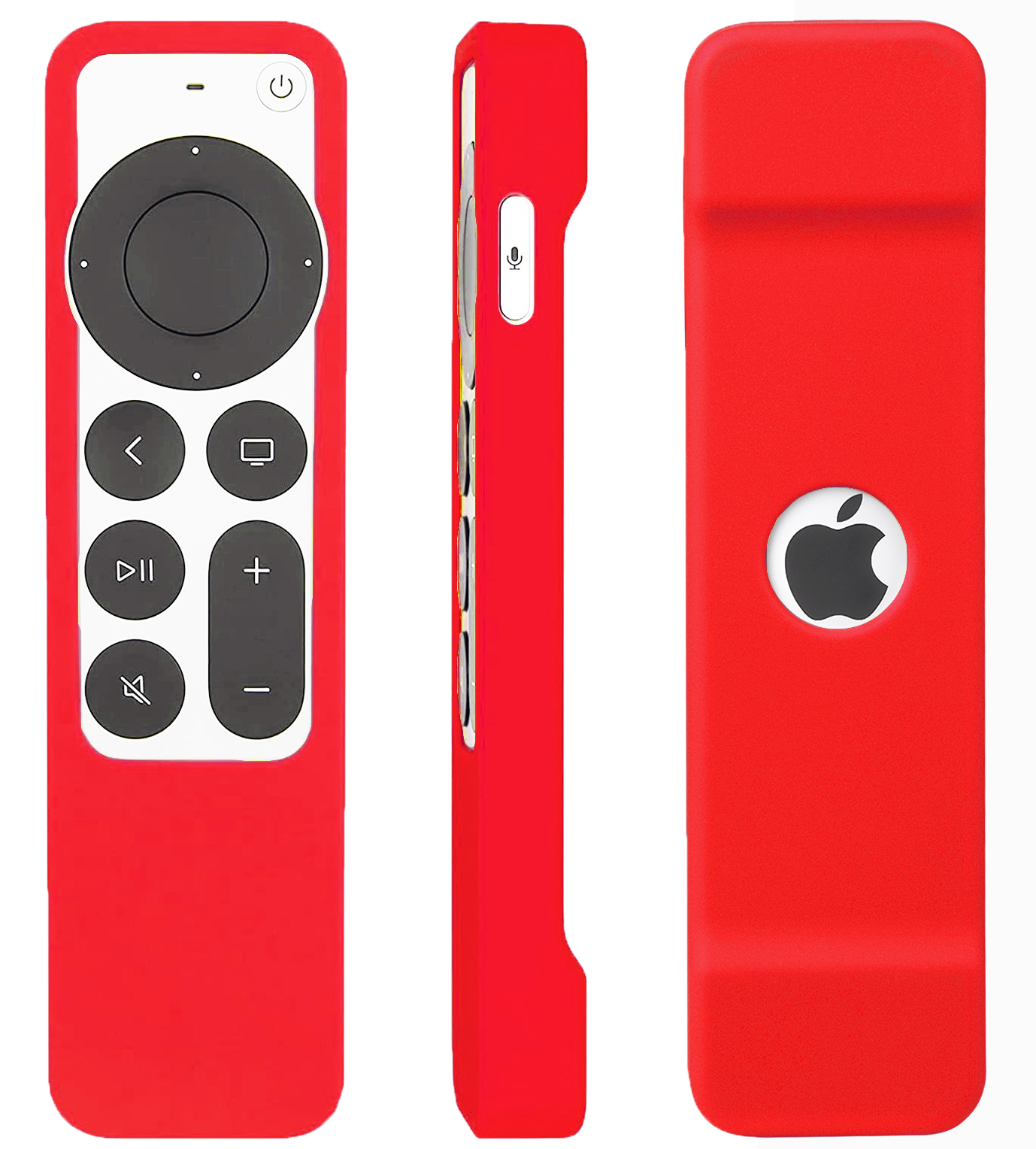 TOKERSE Silicone Case Cover for Apple TV 4K /HD 5th 2021 Siri Remote (2nd Generation) - Anti-Slip Shock Proof Soft Remote Cover Case for Apple TV 2021 4K / HD Siri Remote Controller (2nd Gen) - Red