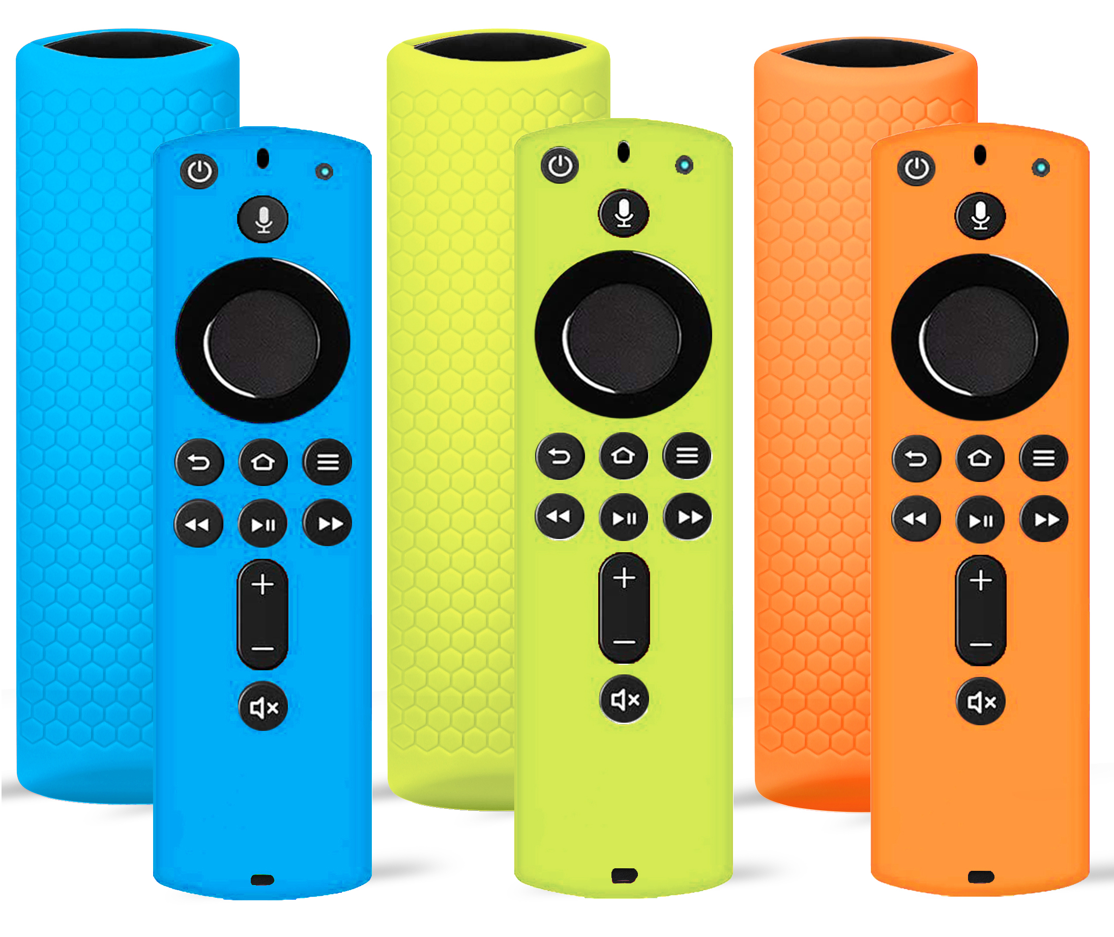 TOKERSE 3 Pack Remote Case Cover for Alexa Voice Remote for Amazon Fire TV Stick 2020/ Fire TV Stick 4K/ Fire TV Cube/Fire TV (3rd Gen) - Silicone Cover Case Compatible with All-New 2nd Gen Remote Control - Blue Green Orange